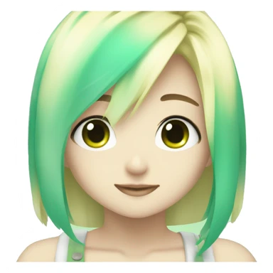 Anime blonde girl with green Aqua eres sticker