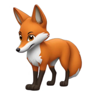 un renard violet dans une fusée sticker