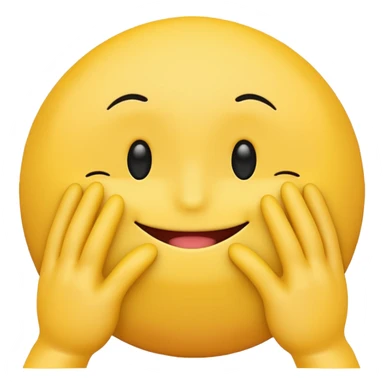 Yellow Standard smiley emoji blushing and hiding face with hands sticker