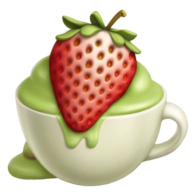 Pistachio cream covered strawberry in a cup  sticker