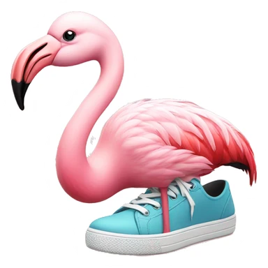 flamingo wearing shoes sticker