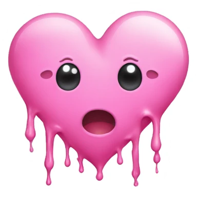 Pink melting heart sticker