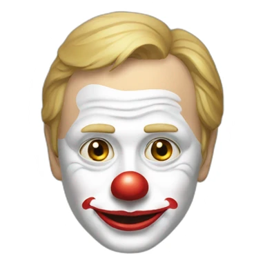 Putin clown face mask sticker