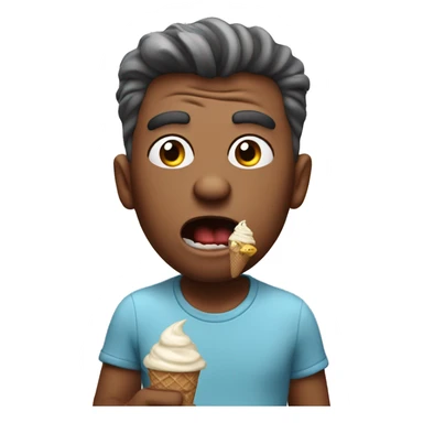 Mad man eating ice cream sticker