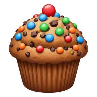 muffin with candy sticker