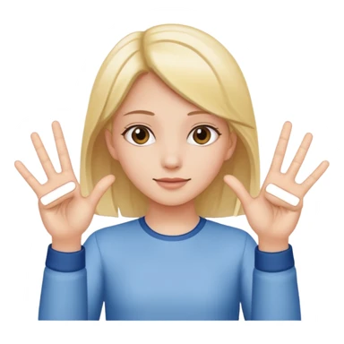 Girl holding up 6 in left hand and 7 in right hand  sticker