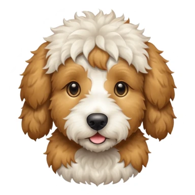 golden doodle with white and brown spots  sticker