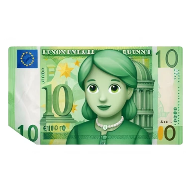 banconota verde 10 euro sticker