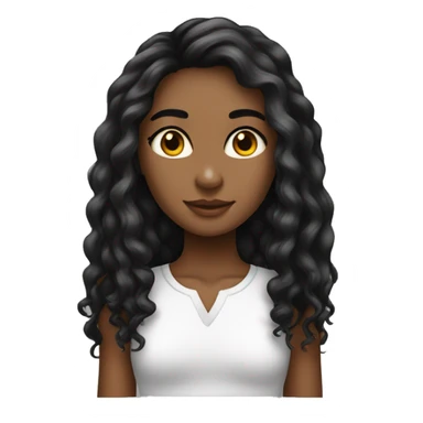 menina de olhos preto  cabelo muito longo cabelo preto e cabelo cacheado sticker