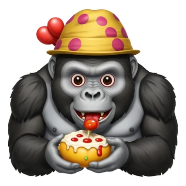 gorilla eating clown  sticker