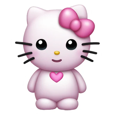 hello kitty with pink heart sticker