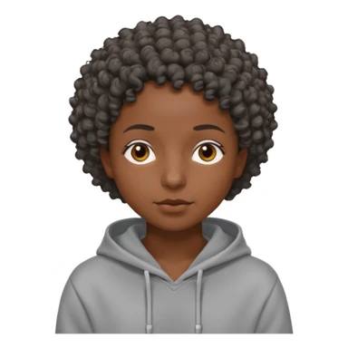 Make a Colombian with black super short curly hair wearing a grey hoodie sticker