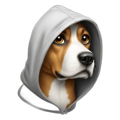 dog with hood sticker