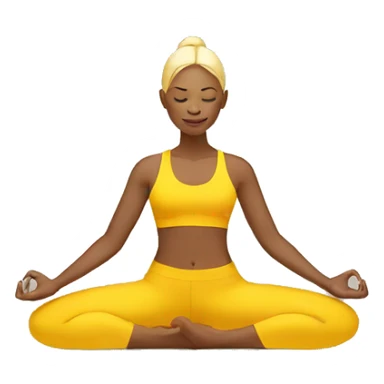 person with yellow skin tone doing yoga sticker