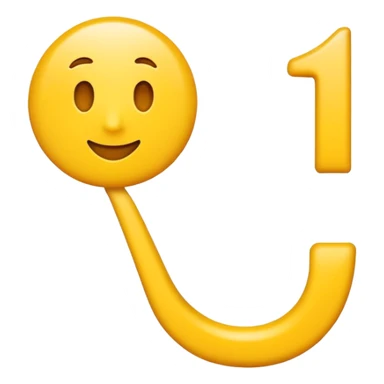 number 1, simple and bold, yellow color, classic emoji style sticker