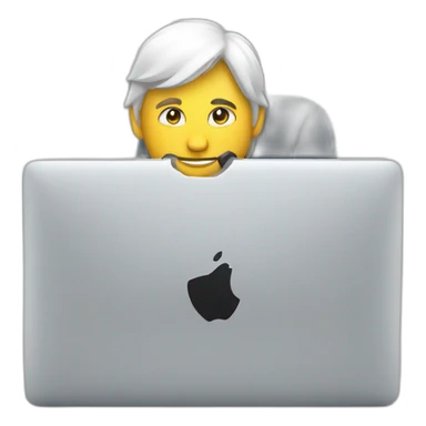 Agent working on a MacBook with WiFi logo on back sticker