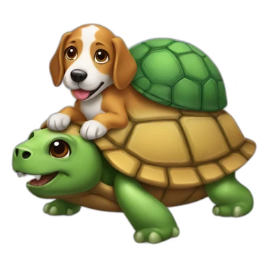 A dog on a turtle sticker