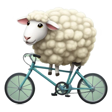 Cute sheep on bicycle  sticker