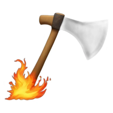 Axe on fire on blade  sticker