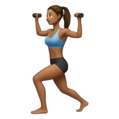  woman doing squats whith only leg sticker