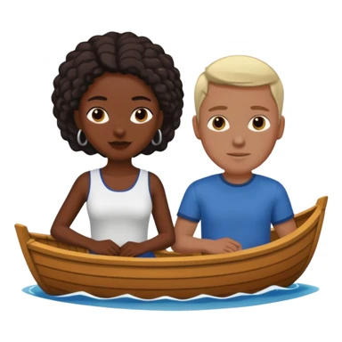 A black woman and white man in a boat  sticker