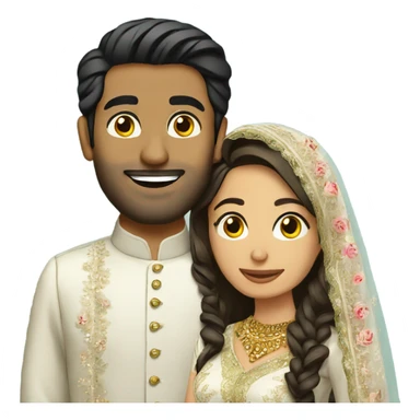 Pakistani wedding couple sticker