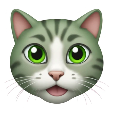 Cat green eyes eating fish sticker