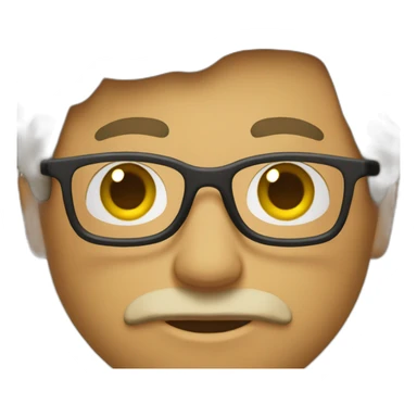 Hombre mayor, con pelo gafas y sin arrugas sticker