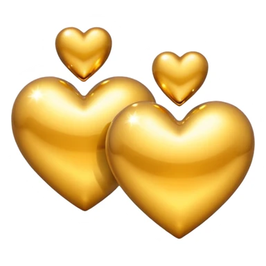 2 goldene funkelnde Herzen sticker