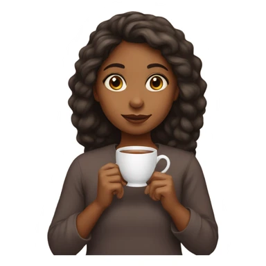 Brown girl holding tea cup sticker