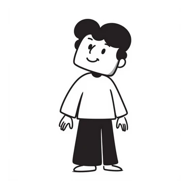 Hand-drawn Roblox character with classic square head sticker