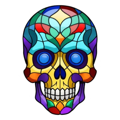 Stained glass skull sticker