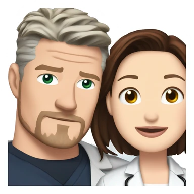 Eric Dane and chyler Leigh in greys anatomy  sticker