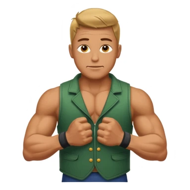 A fir person wearing vest only upper body reflexing muscles sticker