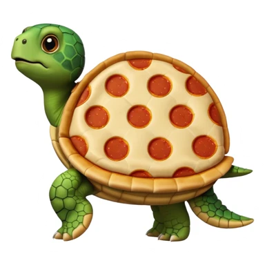 Turtle with a pizza shell sticker