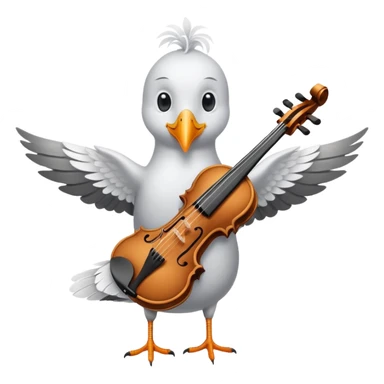 Seagull playing playing violin sticker