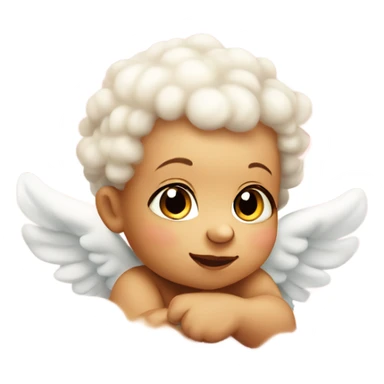 Cherub baby sitting on soft pink cloud sticker