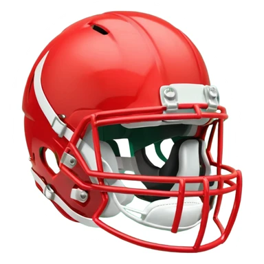 Red football helmet on field sticker