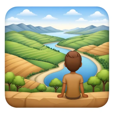 An emoji of someone surveying a landscape sticker