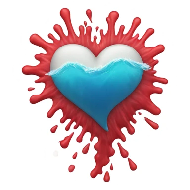 Exploding heart rippling out waves sticker