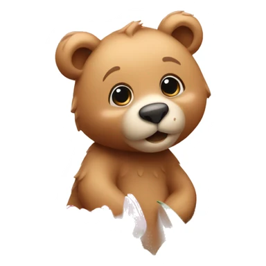 cute bear with tulips sticker