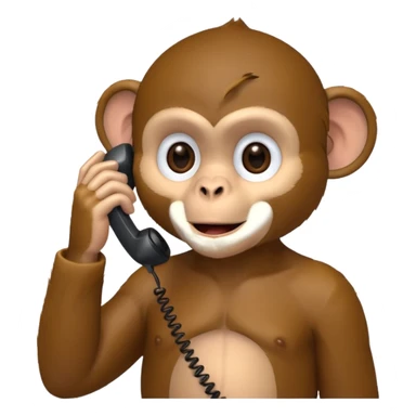 Monkey on a phone call sticker