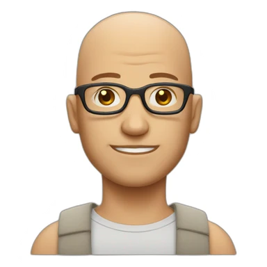 bald men with glasses whose skin is a bit red sticker