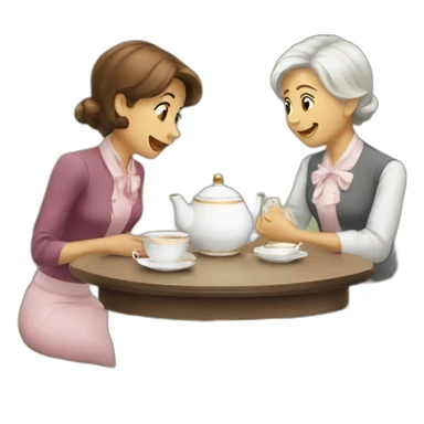 Tea time gossip sticker