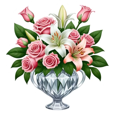 Bridal bouquet in crystal vintage vase sticker