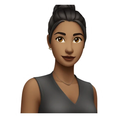 menina morena de quadril largo, cintura fina,pose em pé casual, vestido terninho elegante preto sticker