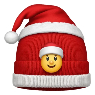 red christmas hat with white logo "S" sticker
