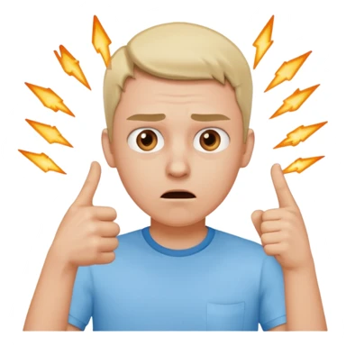 A person in the front row feeling scared, with the audience behind them POINTING FINGER. sticker