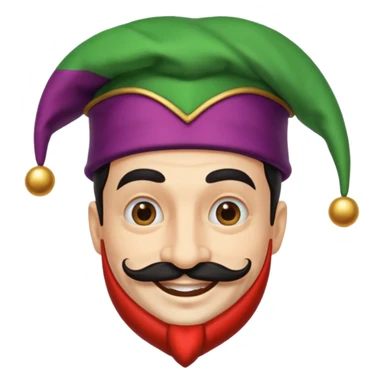 Fool with moustache sticker