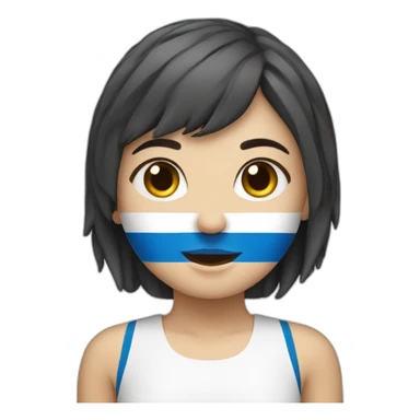girl swimmer with Estonian flag sticker